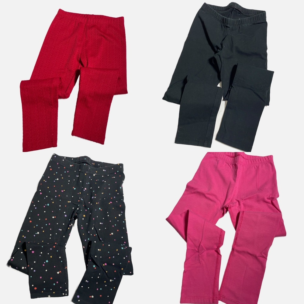Old Navy Cat & Jack Leggings Kids 5T Multicolor Star Print Cable Knit Lot of 4